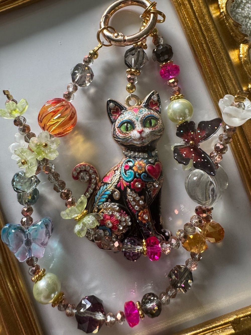 Multicolor Cat metal Pendant Phone Charm for Cats & Cat Lovers